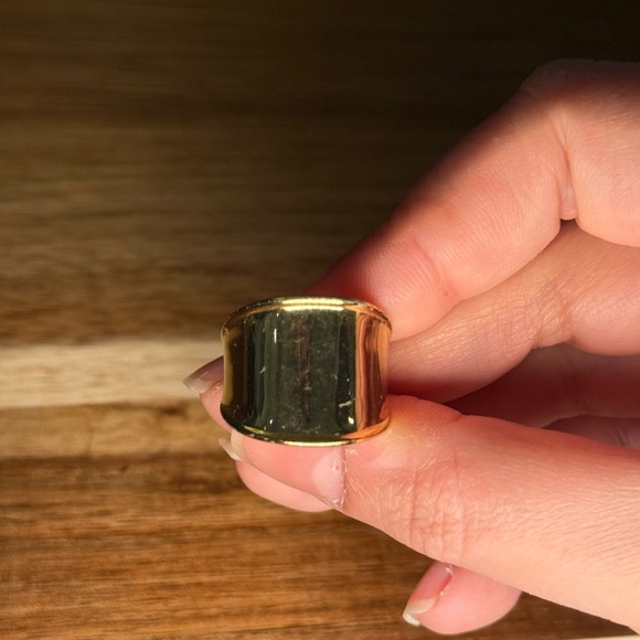 Gold Wide Band Ring - Picture 3 of 5